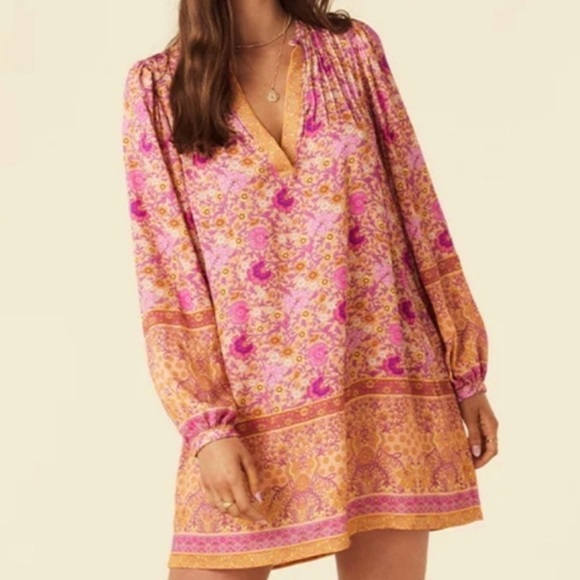 Spell Tops - NWT Spell Village Tunic Dress in Sunrise OVERSIZED XS